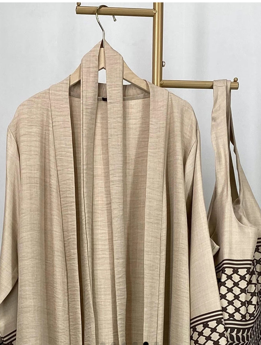 Brown abaya , melanin is beautiful