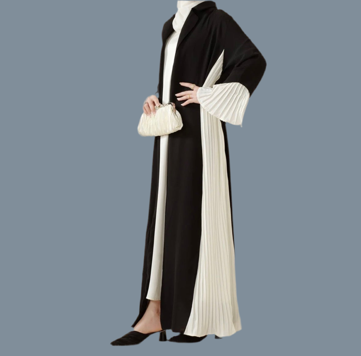 Black and Creme Abaya