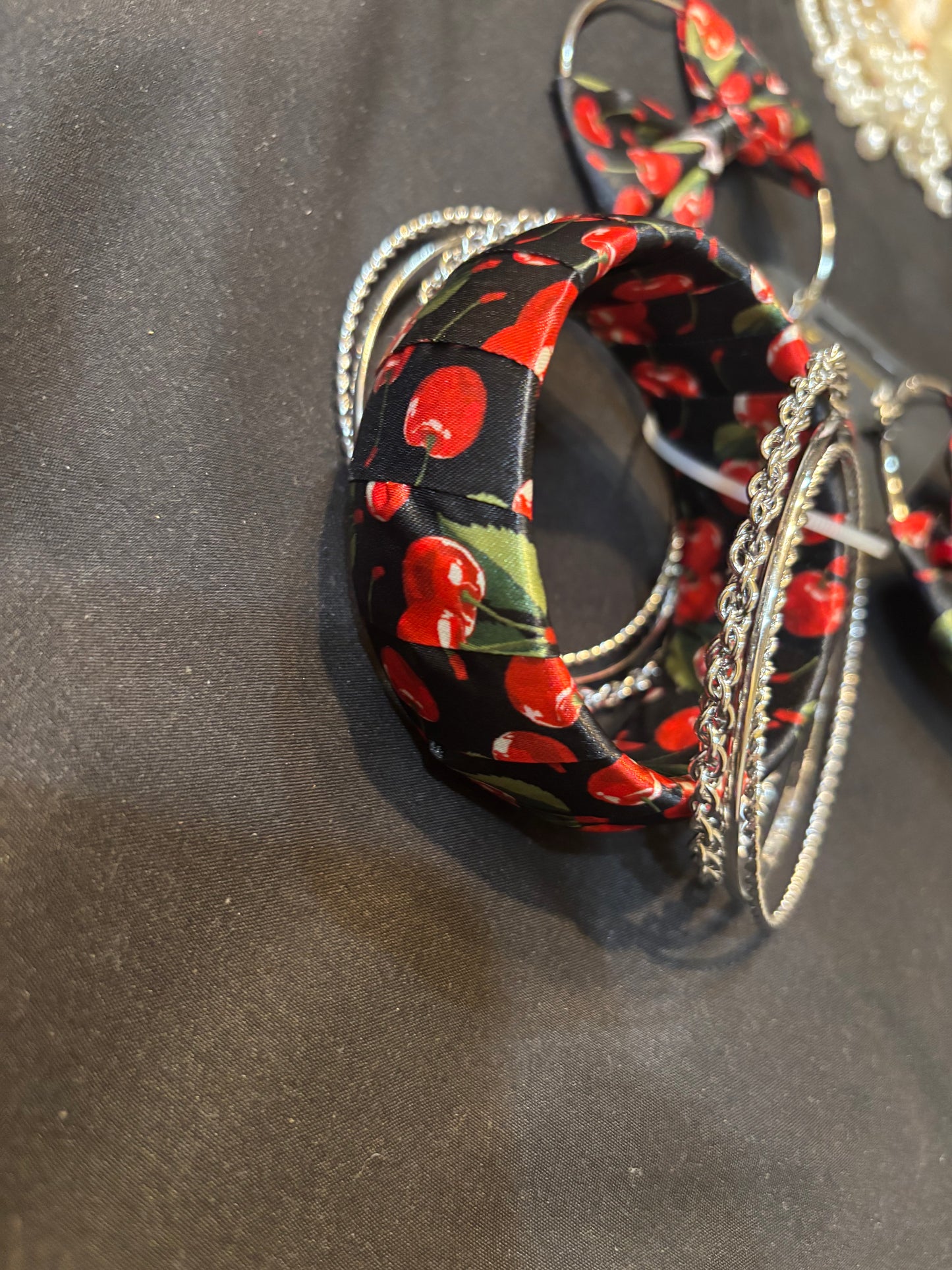 Cherry Earrings & Bracelet Set