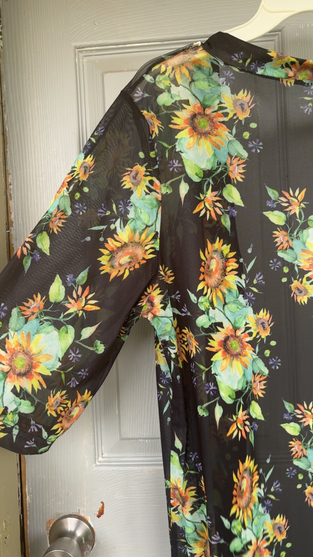 Mesh Sunflower Oversized Top