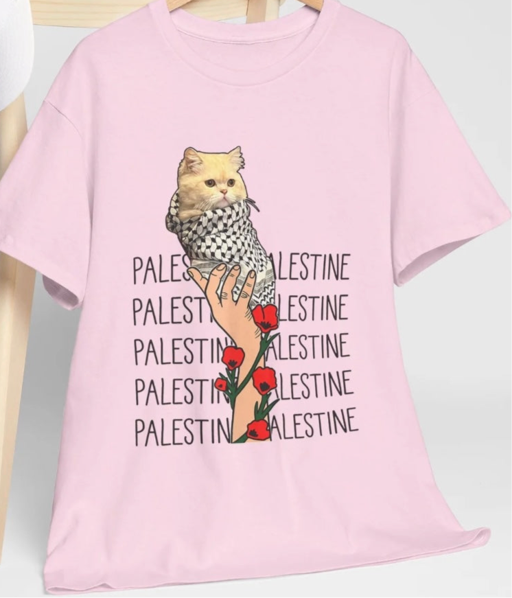 Free Palestine Cat T-Shirt